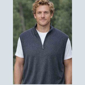 Daniel Cremieux Supima Cotton Vest 1/4 Zip Gray Men's Size 2XL